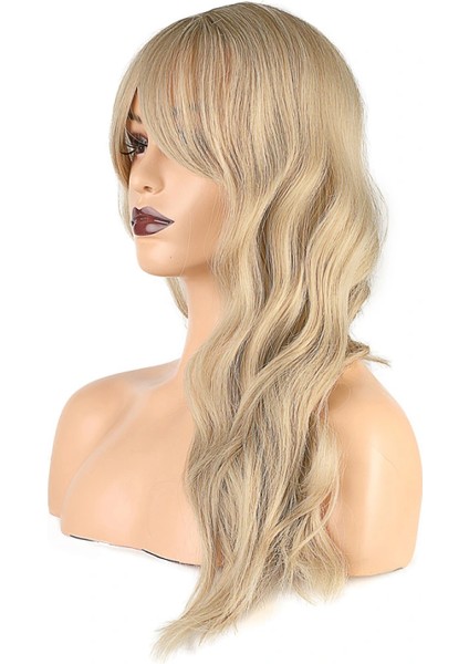 Dalgalı Perçemli Fiber Sentetik Orta Boy Peruk - Balköpüğü Platin Röfleli fırsatları