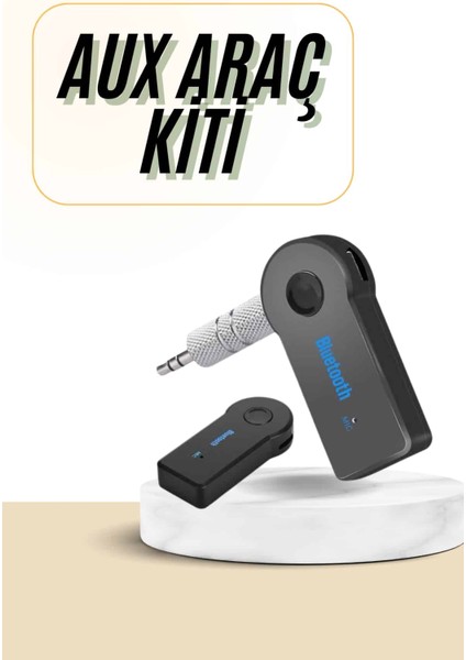 Bluetooth Araç Kiti Aux Çıkışlı Telefon Müzik Alıcı Tüm Cihazlara Uyumlu - T849G547-Z528