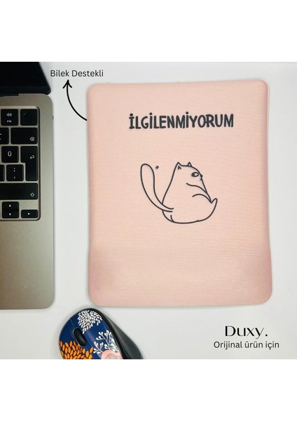 Esprili Kedi Bilek Destekli Mouse Pad, Kaymaz Taban, Ev Ofis ve Oyun Için Rahat ve Yumuşak Mousepad