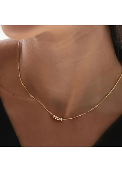 Çelik Toplu Zarif Şık Trend Kolye Gold