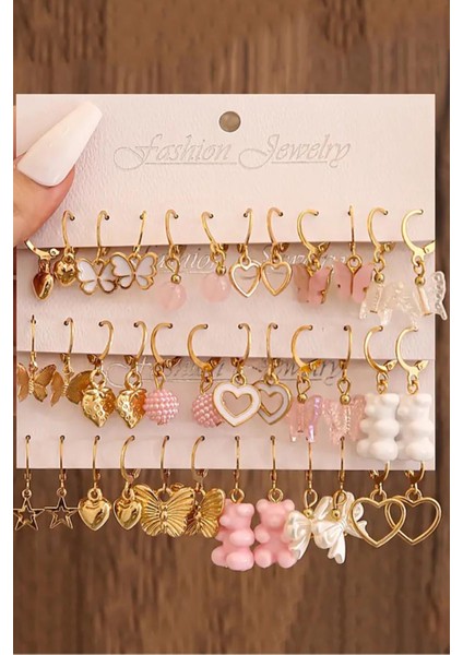 6 Çift Sallantılı Huggie Charm Küpe Karışık Şekilde Sürpriz Takı Kutusu Kavanozu fırsatları