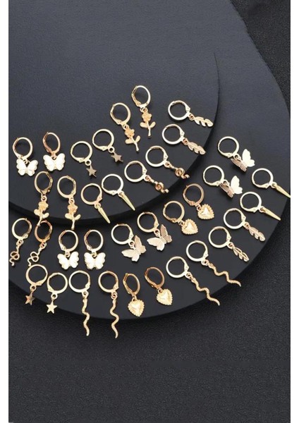 6 Çift Sallantılı Huggie Charm Küpe Karışık Şekilde Sürpriz Takı Kutusu Kavanozu indirimleri