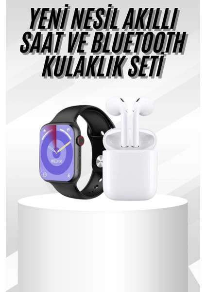 Yeni Nesil Akıllı Saat ve Kulaklık Seti Gümüş Kasa Zarif Tasarım Çok Fonksiy - M669R539-K10
