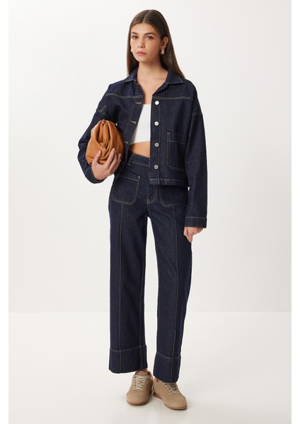 Cepli Denim Ceket Pantolon Takım LRI0012 Koyu Mavi