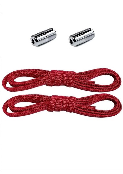 Ayarlanabilir 1 Çift Kırmızı Vidalı Kapsül Uçlu 6 mm Lastik Pratik Bağcık