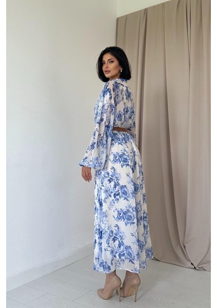 Mavi Biye Detaylı Elbise fırsatları