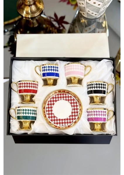 Porselen Ayaklı Gold Kahve Fincan Takımı modelleri