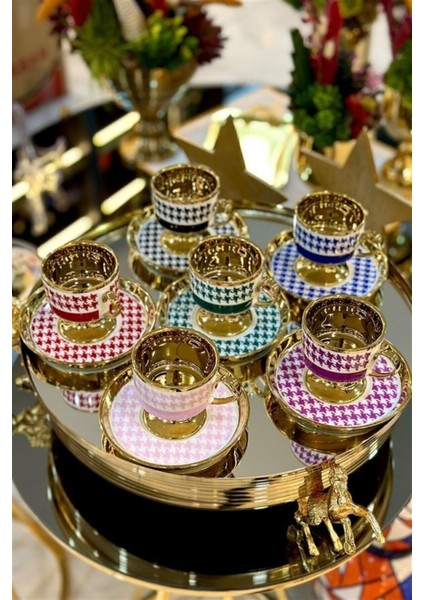 Porselen Ayaklı Gold Kahve Fincan Takımı indirimleri