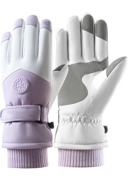 Kadınlar Için Kışlık Dış Mekan Sporları, Bisiklete Binme, Su Geçirmez ve Isıtıcı Pamuklu Eldiven (Yurt Dışından)