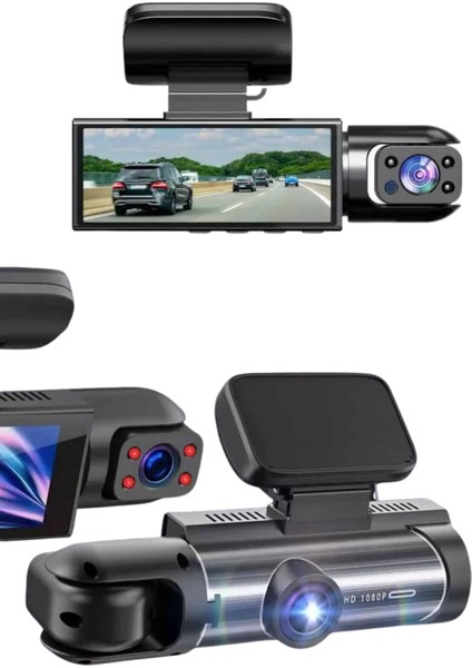 Araç Kamerası Black Box Çift Kameralı Ekranlı Full Hd Sürüş Kamerası - M595R826-K78595 modelleri