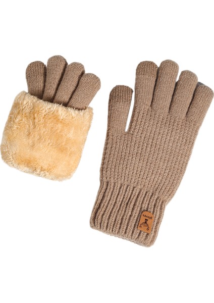 Kadın Isıtmalı, Soğuktan Koruyan, Dış Mekan Bisikleti Için Ikili Yünlü, Kalınlaştırılmış Dokunmatik Ekran Eldiveni (Yurt Dışından)