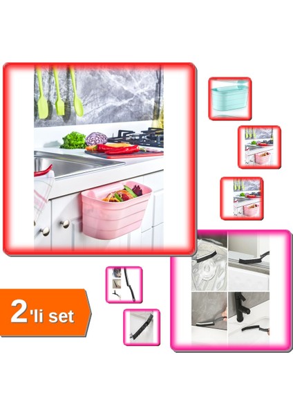 Dolap Kapağı Organizeri + Ince Kıl Temizlik Fırçası - Çok Amaçlı Temizlik Seti XYZ123