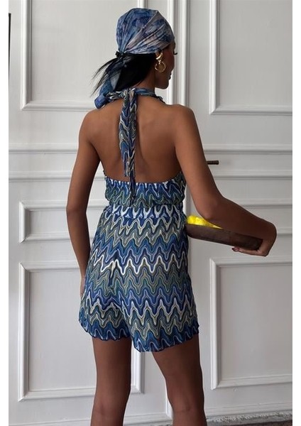 Zikzak Desenli Multi Renk Geçişli Mini Tulum 1365 indirimleri