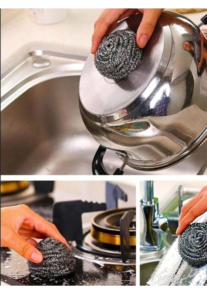 %100 Paslanmaz Çelik Sürtme Bulaşık Ovma Teli 8 Adet fiyatları