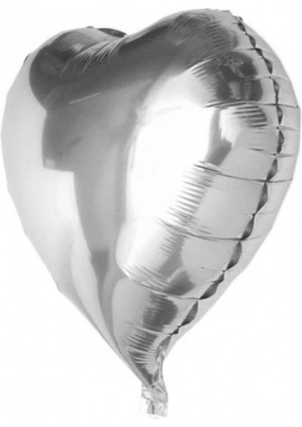 Kalp Balon Folyo Gümüş 60 cm 24 inç