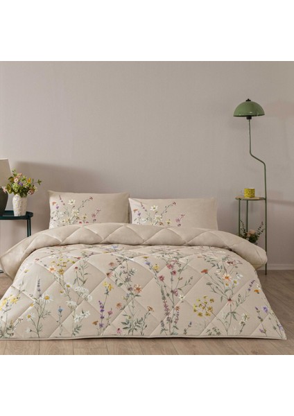 Lunel Ranforce Tek Kişilik Yorgan Seti Bej