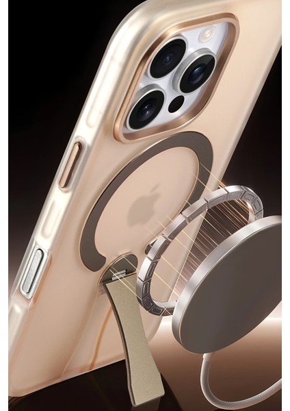 iPhone 16 Pro Max Uyumlu Kılıf 360 Derece Dönebilen Standlı Magsafe Premium Kapak modelleri