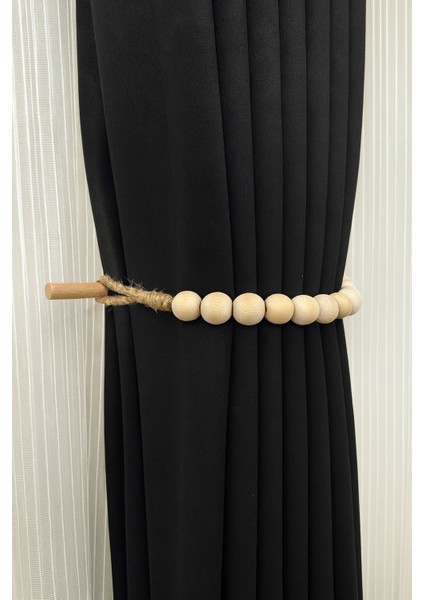 2 Adet Bohem Tarz Perde Bağı - Fon Perde Uyumlu El Yapımı Dekoratif Perde Bağlama Süsü