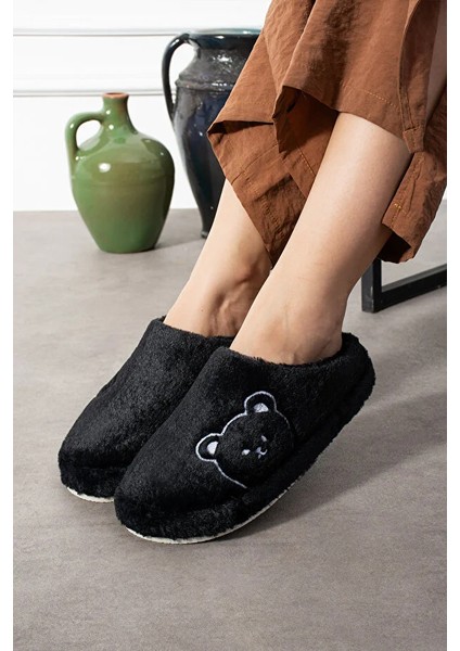 Lucy Ayıcık Nakışlı Kadın Yumuşak Peluş Içi Tüylü Çeyiz Bohça Gelin Ev Terliği modelleri