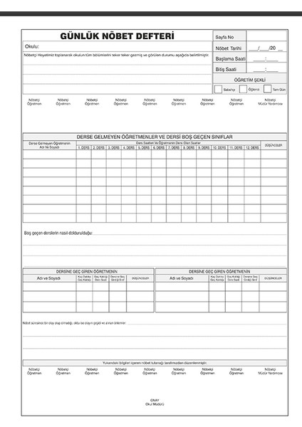 Nöbet Defteri 100 Yaprak Suni Deri Ciltli 22x32 cm Siyah Eğitim Kurumları için fiyatları