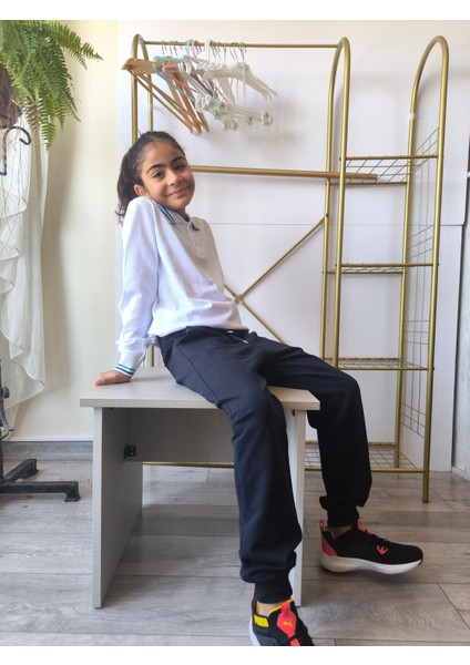 Çocuk Pantolon, Eşofman Okul-Günlük Penye, Rahat, Beli Lastikli ,lastikli Paça (Ribanalı), Bağcıklı