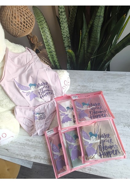 Kız Çocuk Atlet Külot Takım 6'lı %100 Pamuk Nefes Alabilen