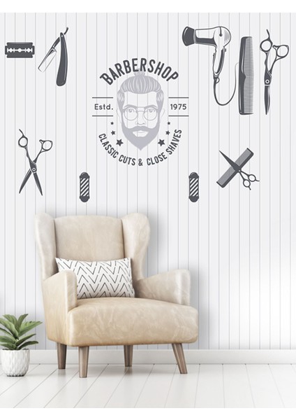 Kuaför Desenli Isı ve Ses Yalıtımlı Sağlıklı Tekstil Duvar Kağıdı