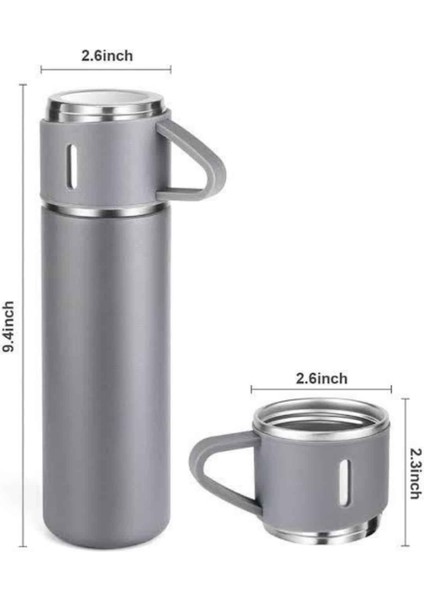 Termos Seti Paslanmaz Çelik 3 Bardaklı Vakumlu Termos Set 500 ml 12 Saate Kadar Is - M753K129-R07 modelleri
