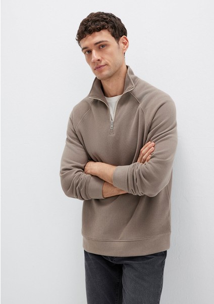 Yarı Fermuarlı Bej Sweatshirt 0S10483-70380
