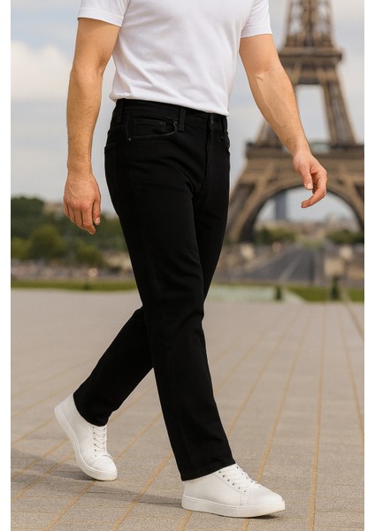 Erkek Yüksel Bel Bol Kesim Boru Paça Kot Pantolon Reguler Fit Jean C336