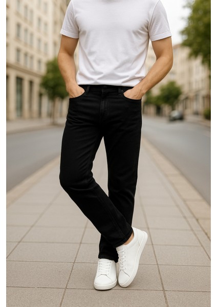 Erkek Yüksel Bel Bol Kesim Boru Paça Kot Pantolon Reguler Fit Jean C336 fırsatları