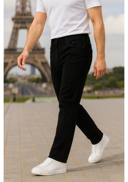 Erkek Yüksel Bel Bol Kesim Boru Paça Kot Pantolon Reguler Fit Jean C336