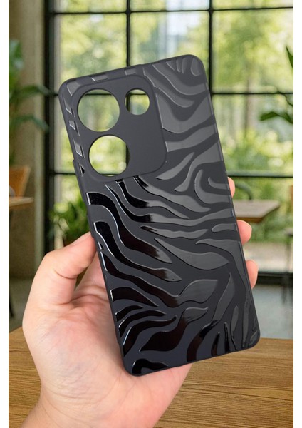 Tecno Camon 20 Pro Uyumlu Zebra Desenli Silikon Darbe Emici Klasik Korumalı Rubber Kılıf