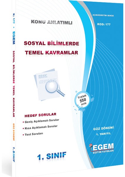 Aöf 1. Sınıf Sosyal Bilimlerde Temel Kavramlar Güz Dönemi Konu Anlatımlı Soru Bankası