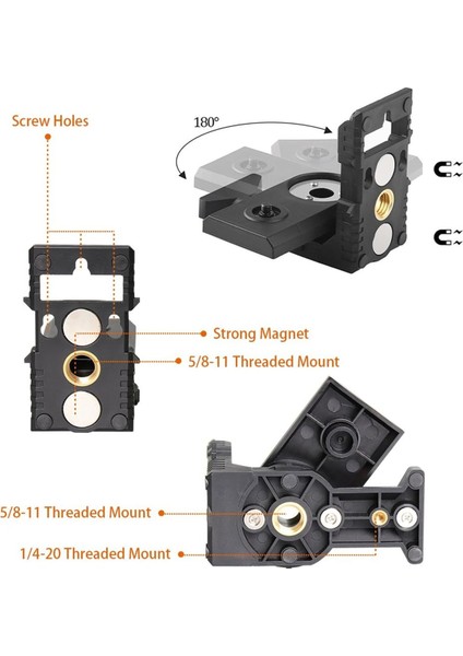 Kızılötesi Seviye L-Şekilli Adapte, Duvar Tavan Montajı Için Manyetik Pivot Taban, Standart 1/4 Inç, 5/8in Ipliğe Alternatif (Yurt Dışından) fiyatları