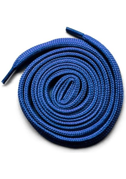 Saks Mavisi 1 cm Kalınlığında 1 Çift Yassı Spor Ayakkabı Bağcığı