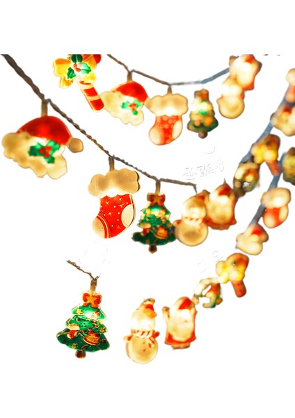 3 Metre 20 Ampul Noel Işığı, Noel Baba Atmosferi Renkli Dekoratif Işık Dizisi (Yurt Dışından)