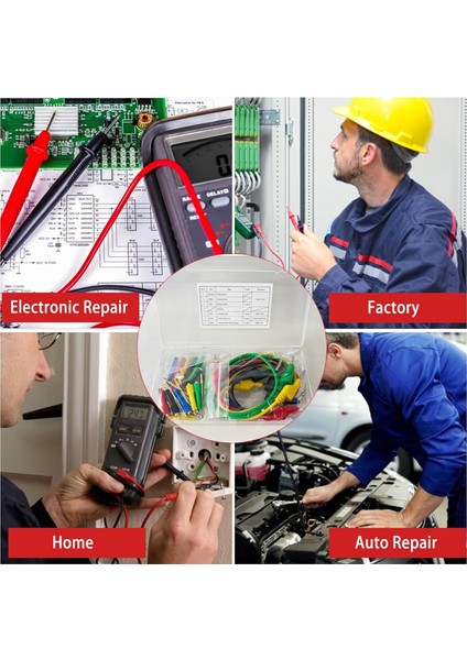 Banana Fiş Silikon Testi Kurşunları Kiti, Dişleme Problu 4mm Istiflenebilir Muz Fişi, Multimetre Için Otomotiv Test Kurşunları (Yurt Dışından) indirimleri