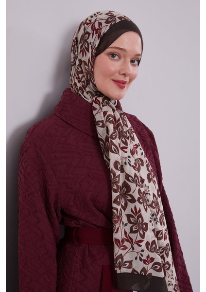 Acı Kahve Çiçek Desenli Vivian Şal fiyatları
