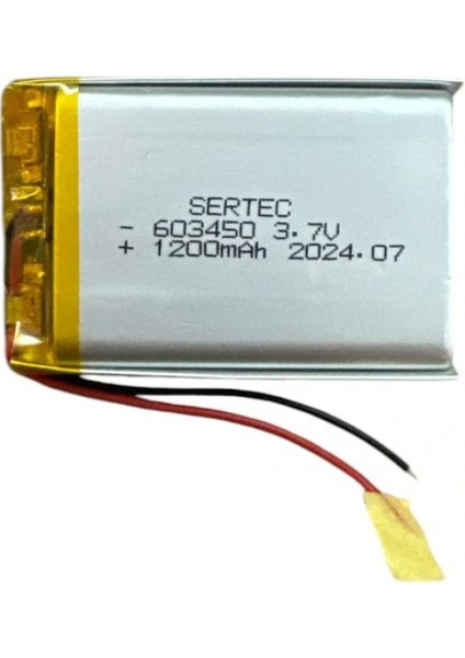 603450 3.7V 1200 MAh Li-Polymer Pil (Devreli/1.5A)