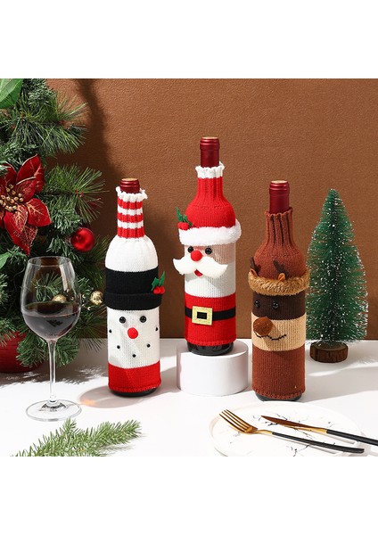 Karikatürli, Örgü, Yaşlı Adam ve Kardan Adam Motifli Noel Dekorasyonu Şarap Şişesi Kılıfı (Yurt Dışından) fırsatları