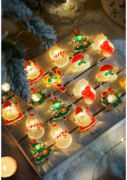 1,5 M 10 Işıklı Noel Lambası, Noel Baba Atmosferi Renkli Dekoratif Işık Dizisi (Yurt Dışından) fırsatları