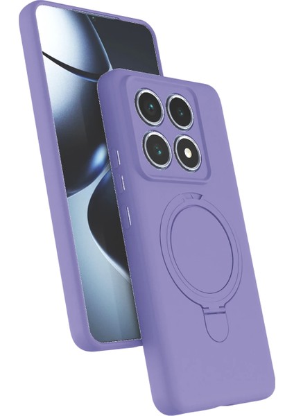 Mi 14T- 14T Pro Uyumlu Içi Kadife Stand Olabilen Halka Yüzüklü Kılıf