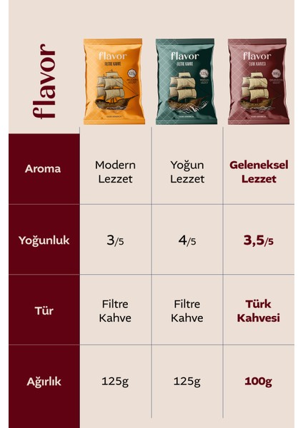 Flavor Türk Kahvesi Geleneksel Lezzet 100G fırsatları