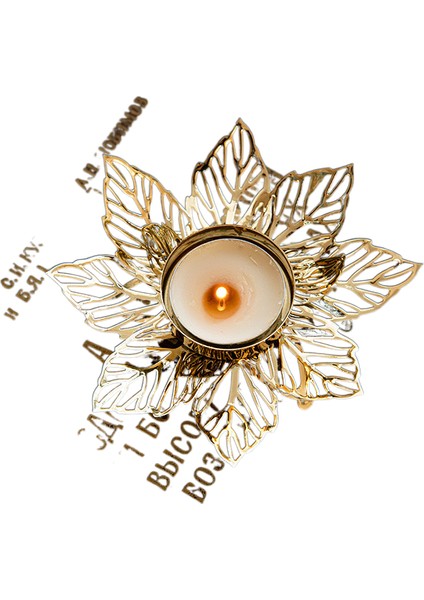 Noel Için Altın Renkli Demir Şamdan Masa Üstü Dekorasyonu (Yurt Dışından)