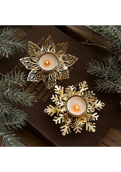 Noel Için Altın Renkli Demir Şamdan Masa Üstü Dekorasyonu (Yurt Dışından) fiyatları