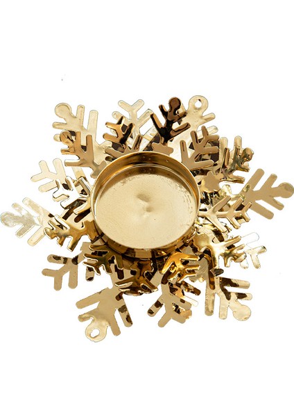 Noel Için Altın Renkli Demir Şamdan Masa Üstü Dekorasyonu (Yurt Dışından)