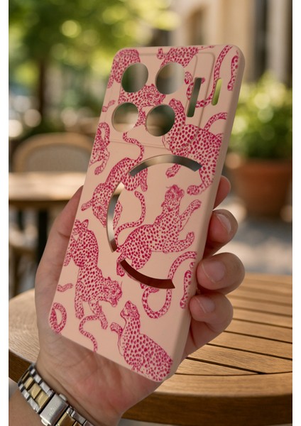 Infinix Gt 20 Pro- Pembe Leopar Desenli Silikon Darbe Emici Klasik Korumalı Rubber Kılıf modelleri