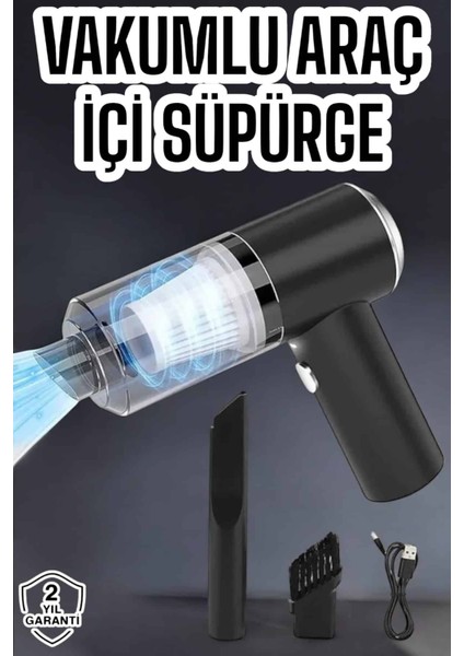 Üflemeli Güçlü Vakumlu Ev Ofis Araç Süpürgesi El Süpürgesi Şarjlı - T247G679-Z38247