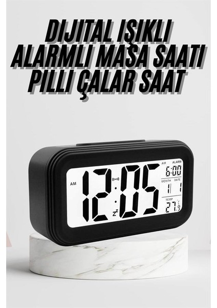 Dijital Masa Saati Termometre Takvim LED Ekran Pilli Ev Ofis Masası - A677H151-M05677 fiyatları